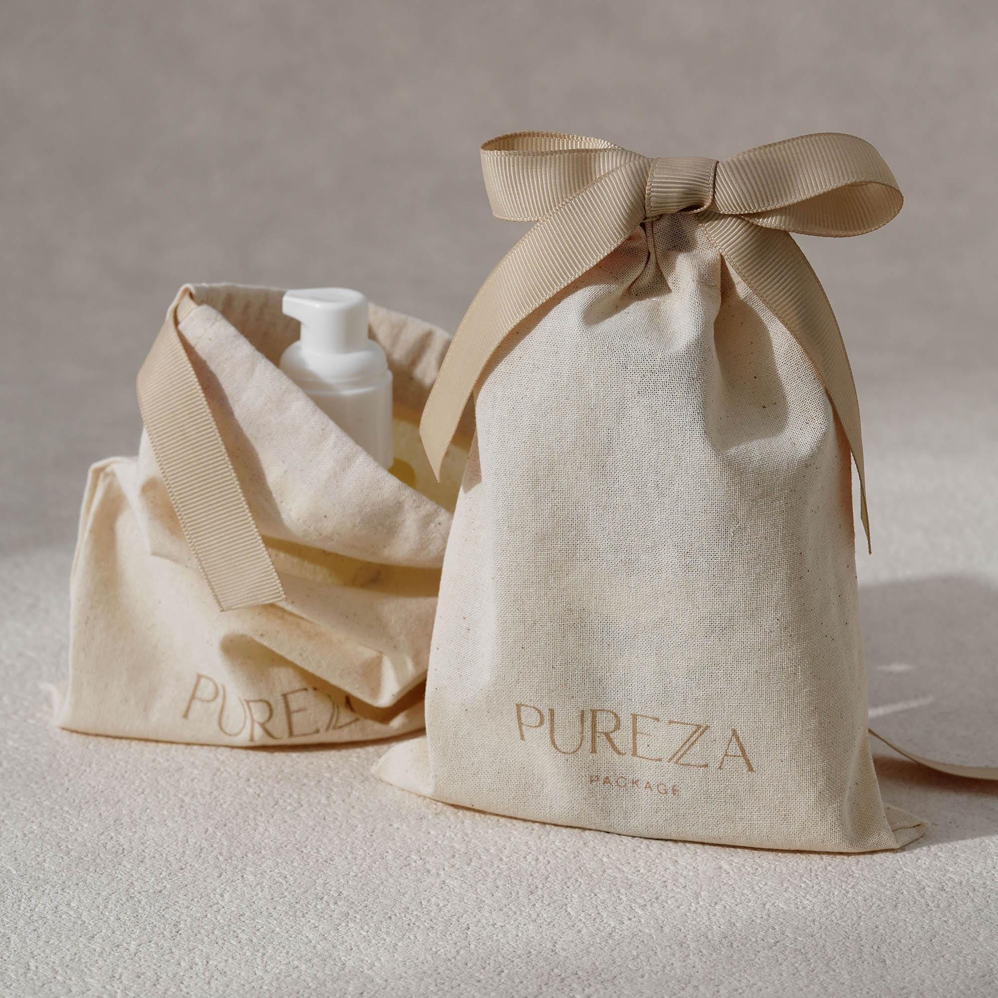Luxury Skincare Packaging - Aanpasbare katoenen trekkoordtasjes van natuurlijke katoen,